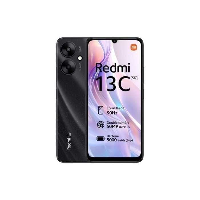 Xiaomi REDMI 13C 5G 4-128 BK Smartphone Pantalla Inmersiva 6.74" 90Hz, Cámara 50MP, Batería 5000mAh, Procesador Dimensity 6100+, Negro Xiaomi REDMI 13C 5G 4-128 BK Smartphone Pantalla Inmersiva 6.74" 90Hz, Cámara 50MP, Batería 5000mAh, Procesador Dimensity 6100+, Negro