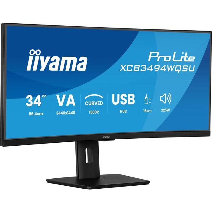 Iiyama XCB3494WQSU-B1 Monitor curvo de 34" UWQHD, panel VA, 21:9, flicker-free, luz azul reducida 3 Iiyama XCB3494WQSU-B1 Monitor curvo de 34" UWQHD, panel VA, 21:9, flicker-free, luz azul reducida 3