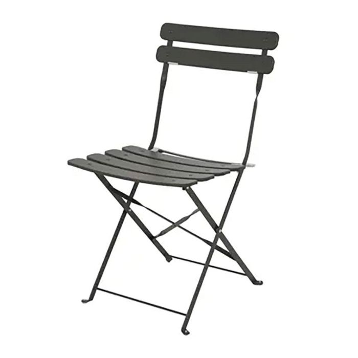 Set jardín mesa y 2 sillas plegables helsingborg de acero gris 2