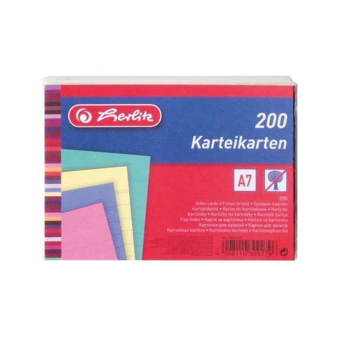 Herlitz Karteikarte A7 liniert hf 200 Stück 1 Herlitz Karteikarte A7 liniert hf 200 Stück 1