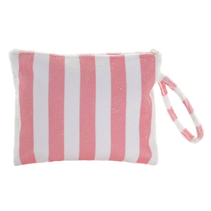 DKD Home Decor Neceser Mediterraneo Azul Coral Poliester 21 x 26 cm (6 Unidades)