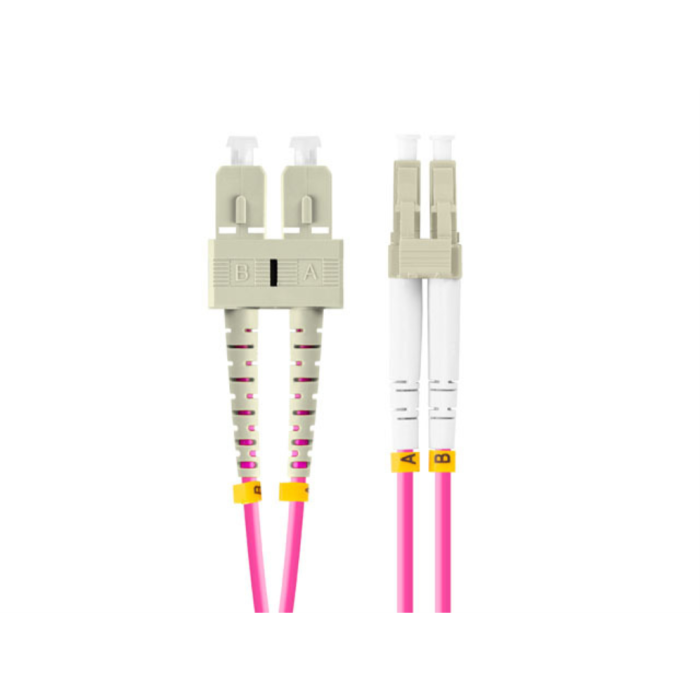 Lanberg Cable Fibra Óptica Multimodo LC/SC OM4 Violeta 1m