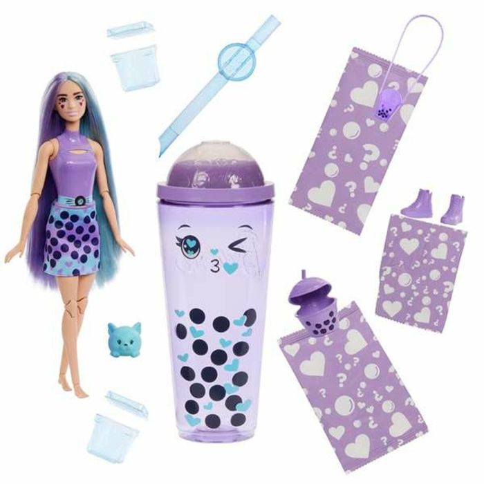 Barbie HTJ19 Muñeca Pop Reveal Bubble Tea Series Perfumada 8 Sorpresas Articulada con Slime, Cambio de Color y Accesorios +3 Años 4