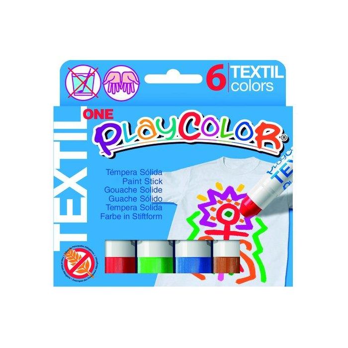 Tempera Solida Playcolor Textil One 10Gr. Estuche De 6 Colores