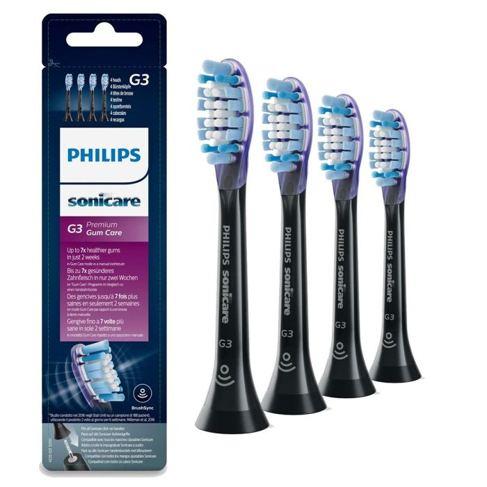 Recambio para Cepillo de Dientes Eléctrico Philips HX9054/33 Negro 4 Unidades 1