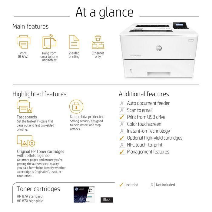 HP LaserJet Pro M501dn Impresora Láser A4 Dúplex Red Wifi 13