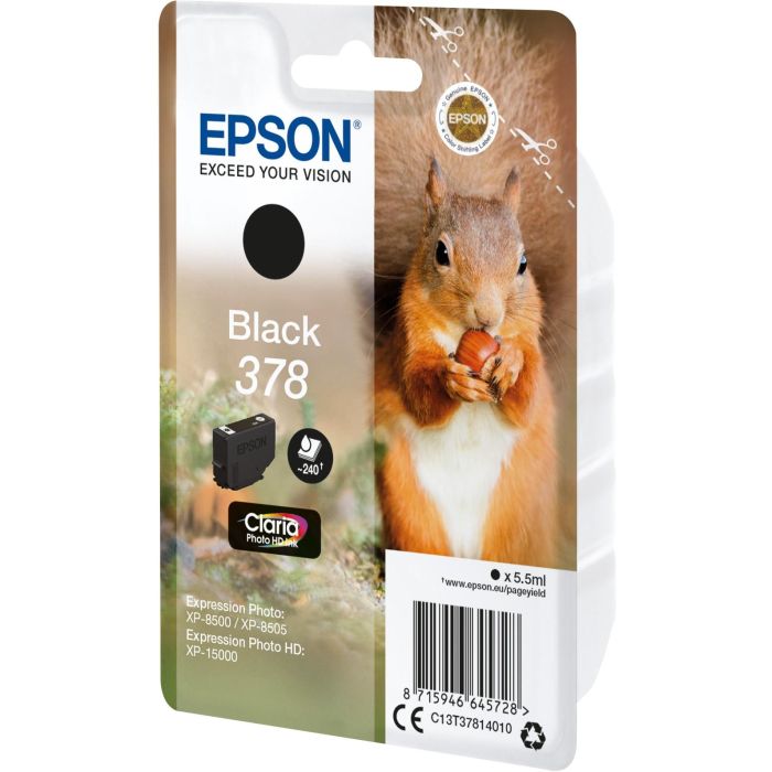 Epson 378 Tinta Original Negro para Expression Home XP-8605/8606/XP-15000/XP-8500/8505 (240 Páginas) 1