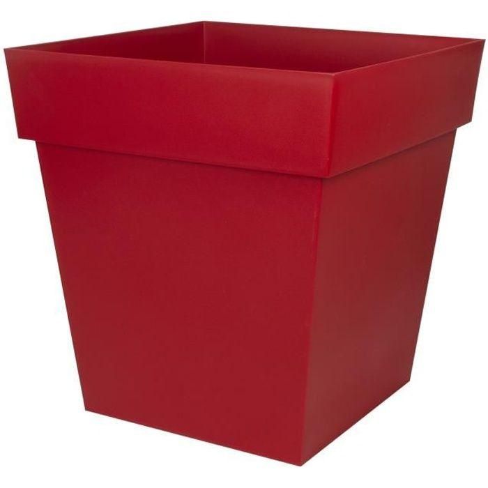 Maceta cuadrada Toscana EDA - 50 cm - 87 L - Rojo