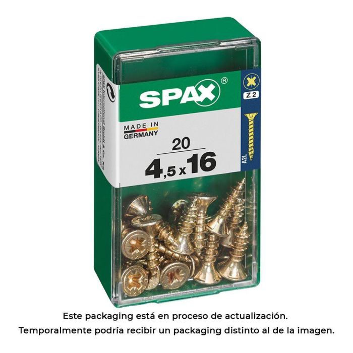 Spax Tornillo Madera Cabeza Plana Yellox Acero 4.5x16mm 20 Unidades 4081020450161 Spax Tornillo Madera Cabeza Plana Yellox Acero 4.5x16mm 20 Unidades 4081020450161
