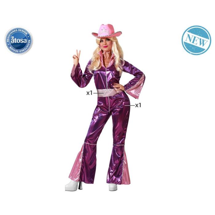 Disfraz Disco Mujer Adulto Fucsia Con Cinturón M-L 0 Disfraz Disco Mujer Adulto Fucsia Con Cinturón M-L 0