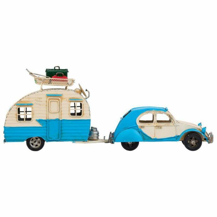 Figura Decorativa Alexandra House Living Azul claro Hierro ABS Caravana Remolque 9 x 15 x 41 cm