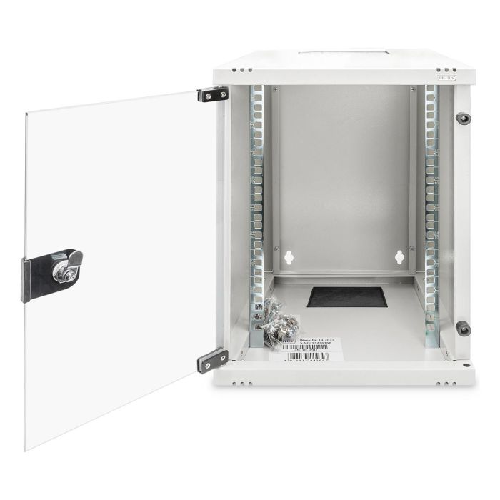 Digitus Carcasa Mural Compacta 9HE 254mm 10" con Puerta de Cristal Gris 1