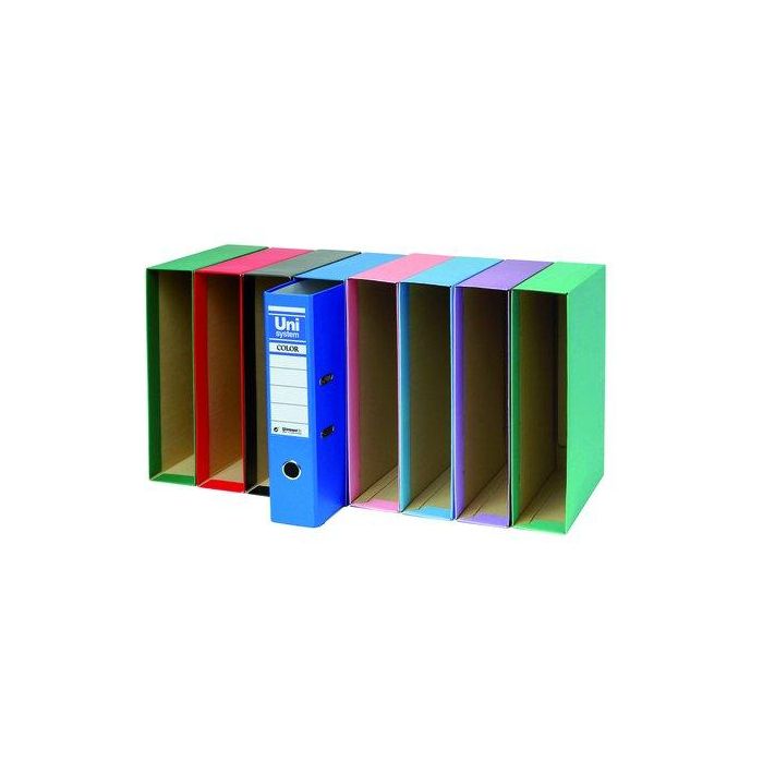 Caja Para Archivador Unisystem Fº 86Mm Verde (Set de 12)