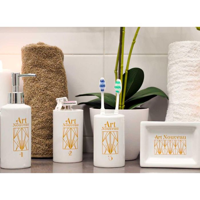 Set Baño 4 Pzs Ceramica Art Berilo 22X8CM (12 Unidades) 1 Set Baño 4 Pzs Ceramica Art Berilo 22X8CM (12 Unidades) 1