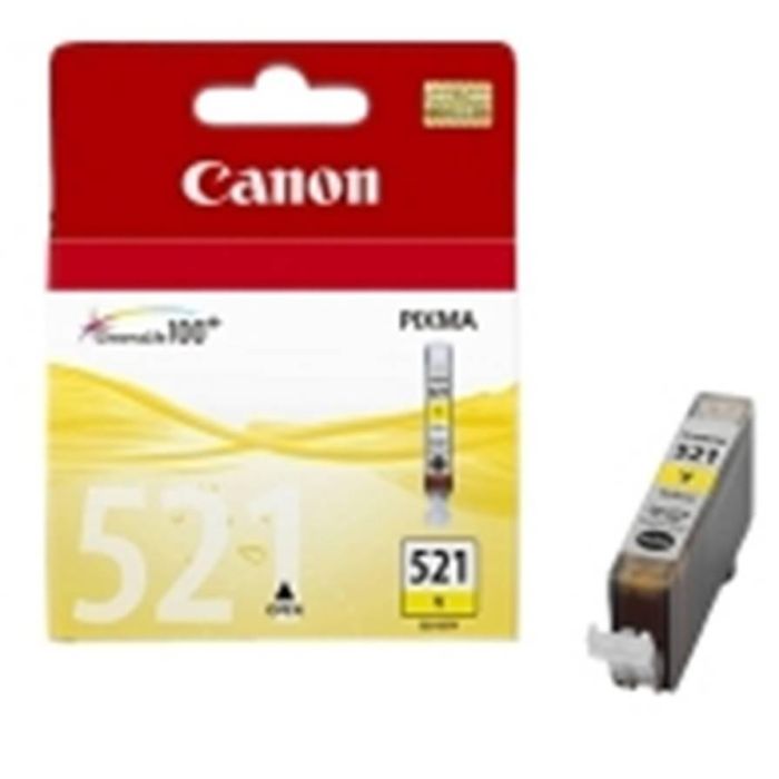 Canon CLI521 Cartucho de Tinta Amarilla - Compatible con PIXMA MX860, MX870, MP620B, iP3600, iP4600, iP4700, MP540, MP630, MP640, MP550, MP560, MP620, MP980, MP990