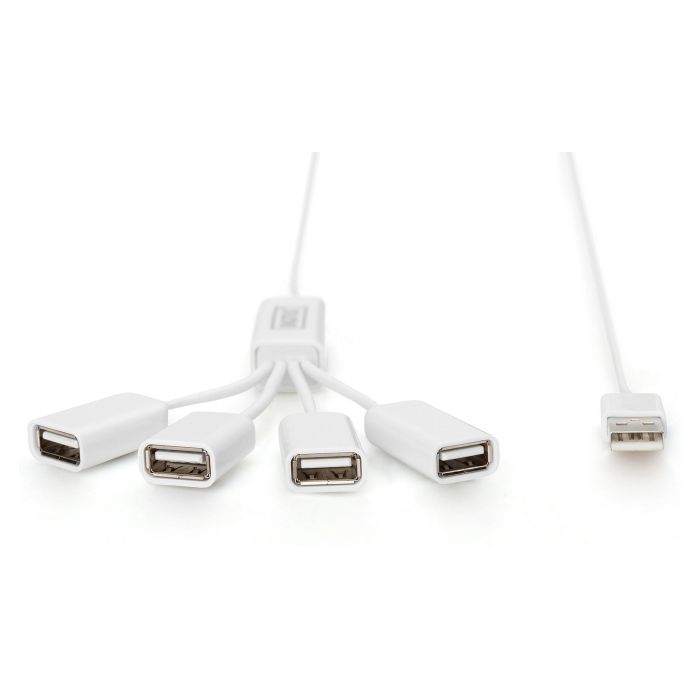 Digitus Hub USB 4 Puertos 2.0 -> 4xA2.0 Cable Integrado Blanco 1