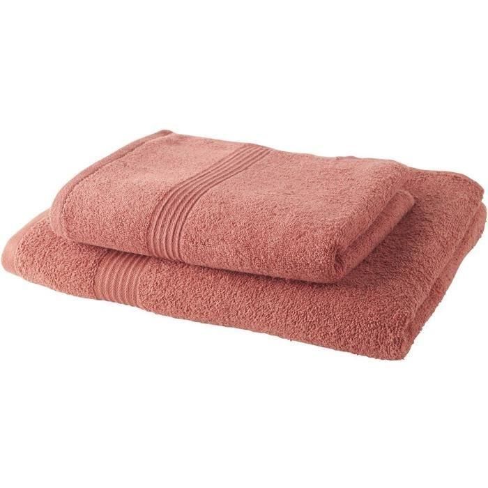 Today Juego de 2 Toallas de Baño 100% Algodón Terracota 450 GSM para Manos y Ducha - Medidas 70x30 cm y 50x100 cm Today Juego de 2 Toallas de Baño 100% Algodón Terracota 450 GSM para Manos y Ducha - Medidas 70x30 cm y 50x100 cm