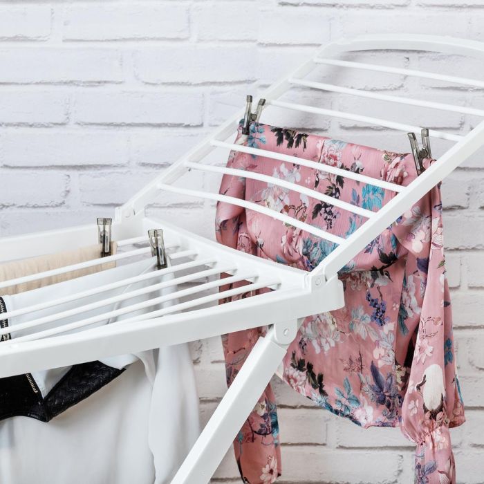 Quid Tendedero Donnatello de Resina, Plegable, 2 alas Extensibles, 20 Metros, Blanco, Fabricado en Italia 1