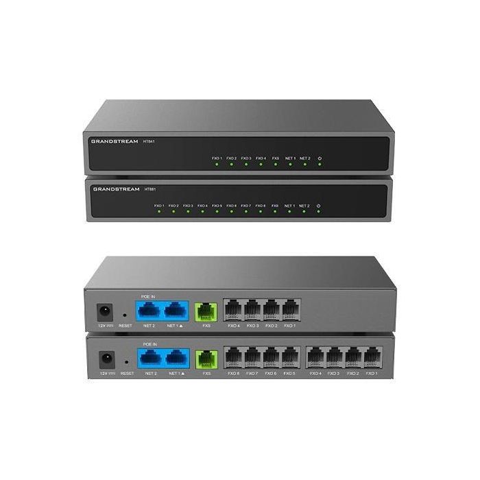 Grandstream HT841 SIP ATA con 1 Puerto FXS y 4 Puertos FXO, soporta AES, HTTPS, SIPS, SSL/TLS