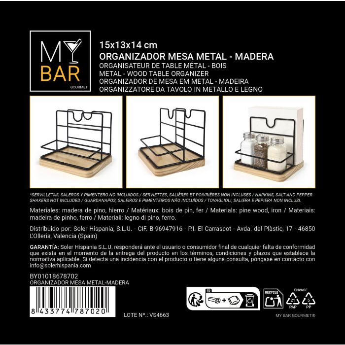 Organizador Mesa Metal-Madera My Bar (12 Unidades) 5