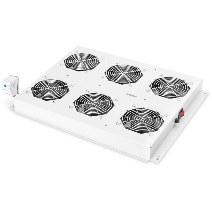Digitus Unidad de Ventilación de Techo con 6 Ventiladores, Interruptor y Termostato