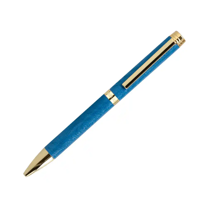 Belius Wild West Bolígrafo Aluminio Azul Marino Dorado Tinta Azul Caja Diseño 6