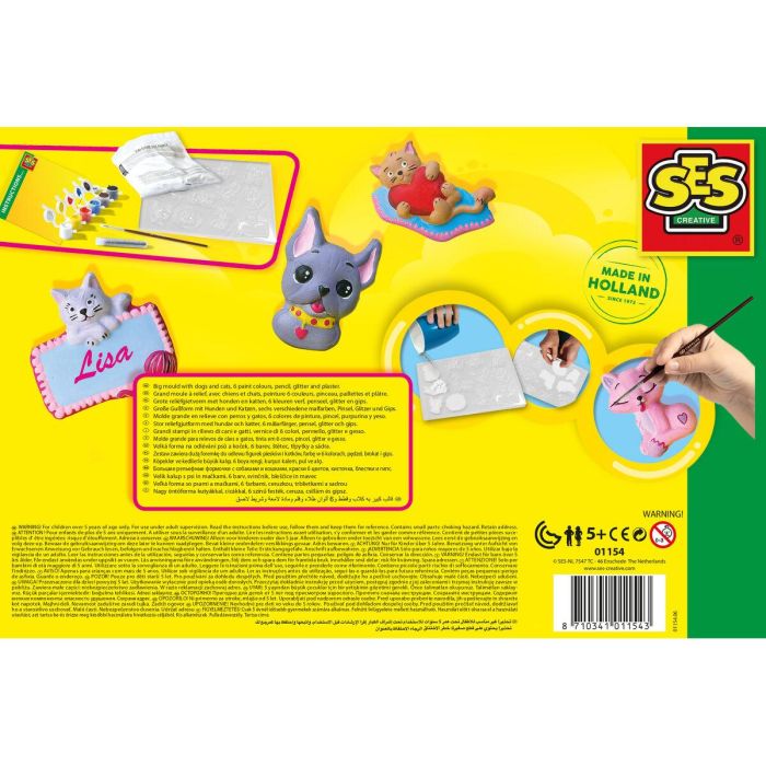 Ses Creative Kit de Yeso para Perros y Gatos para moldear figuras, manualidades infantiles a partir de 5 años 4