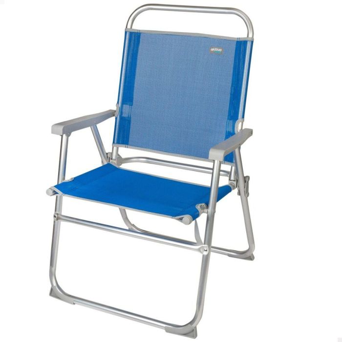 Silla de Playa Aktive Gomera Azul 48 x 88 x 50 cm Aluminio Plegable (4 Unidades) 6 Silla de Playa Aktive Gomera Azul 48 x 88 x 50 cm Aluminio Plegable (4 Unidades) 6