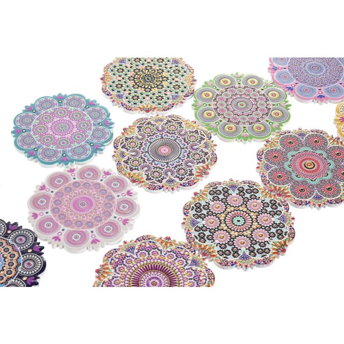 Posavasos Arabe DKD Home Decor Multicolor 10.8 x 0.7 x 10.8 cm (72 Unidades) 1