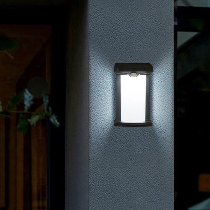 Juego de 2 focos solares - LUMISKY - LUSTY - H18 cm - Aplique con detector de movimiento - LED blanco 1 Juego de 2 focos solares - LUMISKY - LUSTY - H18 cm - Aplique con detector de movimiento - LED blanco 1