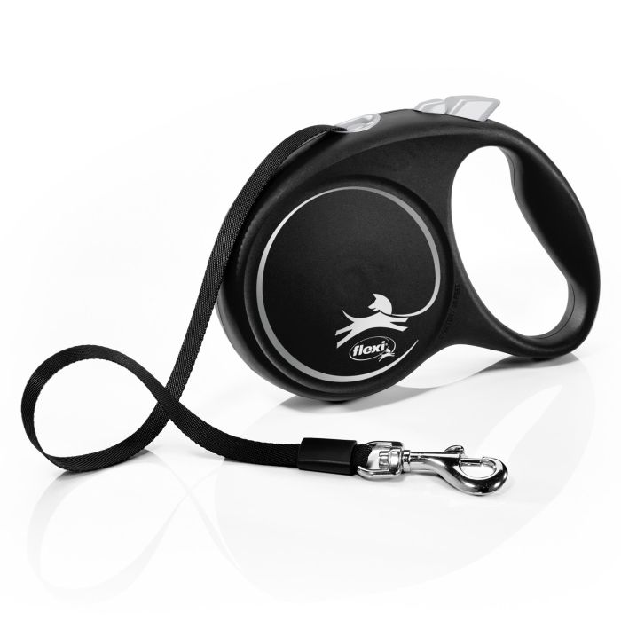 Correa Flexi Black Design M Cinta 5M Silver 2 Correa Flexi Black Design M Cinta 5M Silver 2