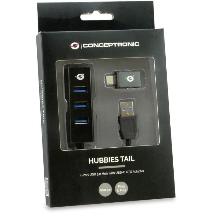 Conceptronic Hubbies04B Hub USB 3.0 de 4 Puertos para PC y Portátil 2