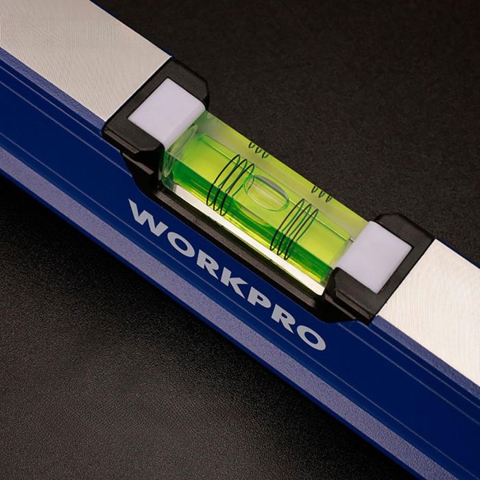 Workpro Nivel de Burbuja Magnético 60 cm para Construcción con 3 Viales, Precisión 0.5mm/1m, Aleación de Aluminio Azul 5 Workpro Nivel de Burbuja Magnético 60 cm para Construcción con 3 Viales, Precisión 0.5mm/1m, Aleación de Aluminio Azul 5