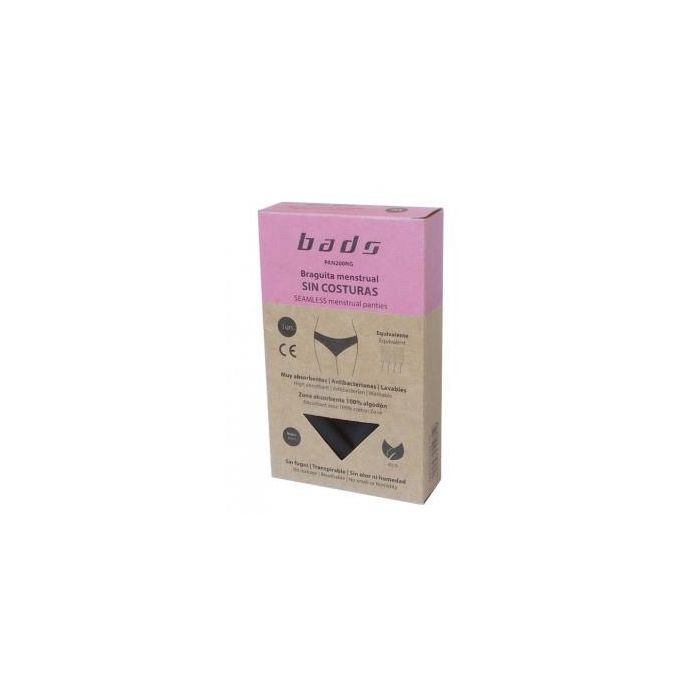 BADS Braguita Menstrual Negra Sin Costura, Lavable y Reutilizable, Muy Absorbente, Talla 2XL