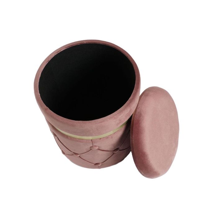 DKD Home Decor Set de 2 Reposapiés Verde Rosa Oscuro 36x36x44 cm Poliester MDF 1