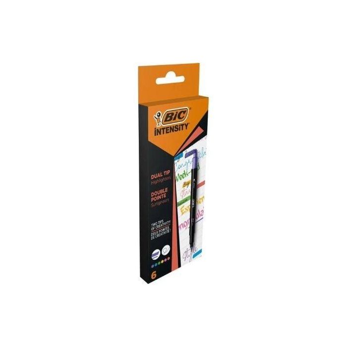 Marcadores Punta Biselada y Punta Fina Bic Intensity Dual Tip 503828/ Colores Surtidos 1