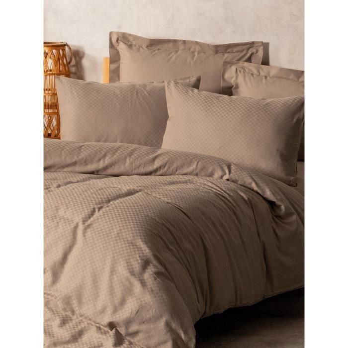 Juego de cama - 1 funda nórdica 220x240 cm + 2 fundas de almohada 60x60 cm - 100% algodón - Visón 3 Juego de cama - 1 funda nórdica 220x240 cm + 2 fundas de almohada 60x60 cm - 100% algodón - Visón 3