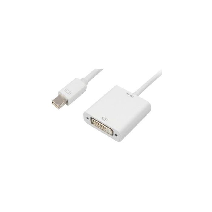 Sharkoon Cable Adaptador Mini DisplayPort a DVI, 15cm, Blanco, soporta 3840x2160