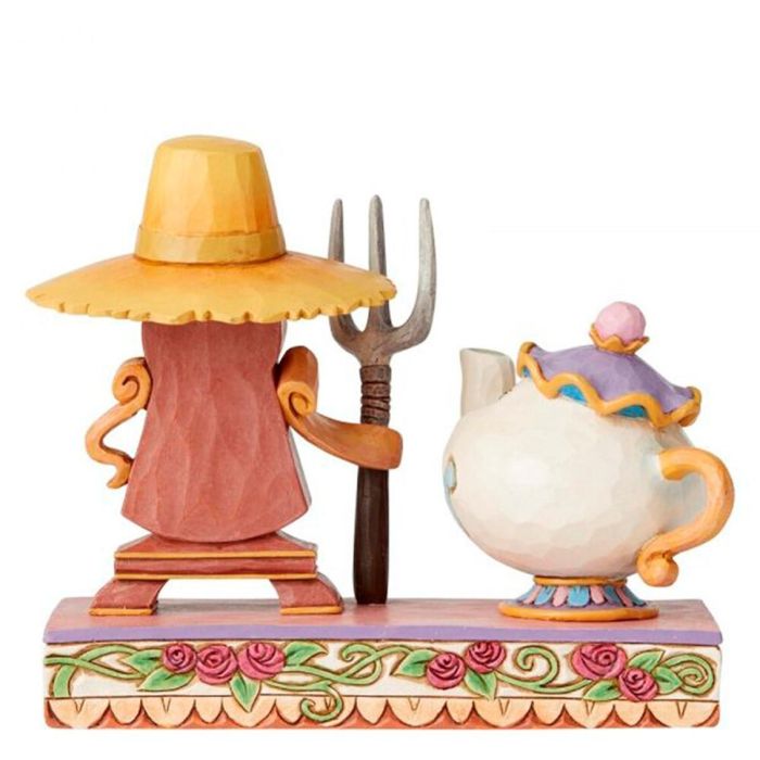 Enesco Figura Disney La Bella y la Bestia - Cogsworth y la Sra. Potts en Resina Pintada a Mano 1