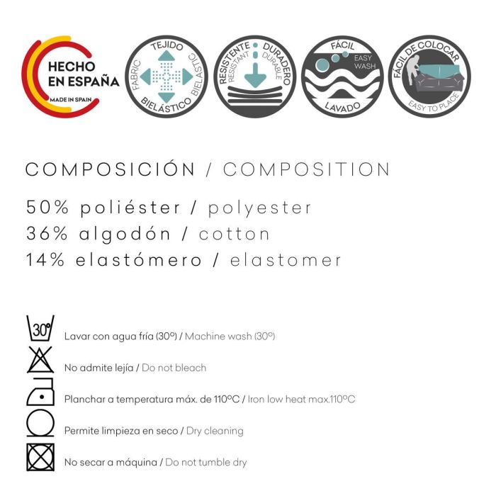 Funda para Silla Eysa THOR Beige 50 x 55 x 50 cm 2 Unidades 2