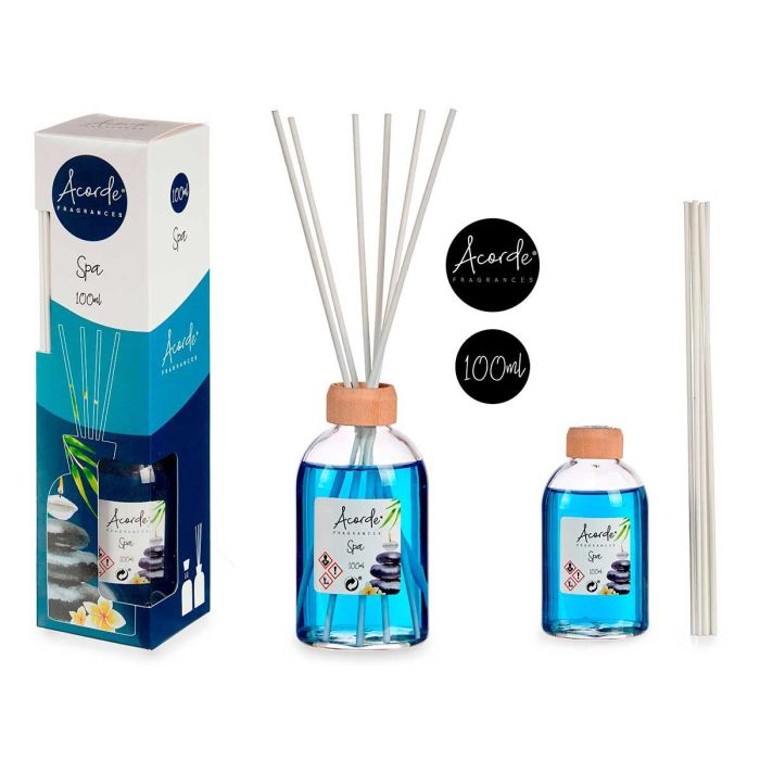Mikado 100 ml con varilla Spa - Vidrio, madera, fragancia azul - Acorde (12 Unidades) Mikado 100 ml con varilla Spa - Vidrio, madera, fragancia azul - Acorde (12 Unidades)