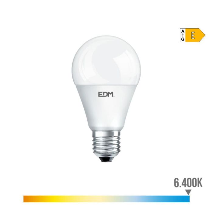 Edm Bombilla Standard LED E27 17W 1900lm 6400K Luz Fría Ø6,5x12,5cm 0 Edm Bombilla Standard LED E27 17W 1900lm 6400K Luz Fría Ø6,5x12,5cm 0