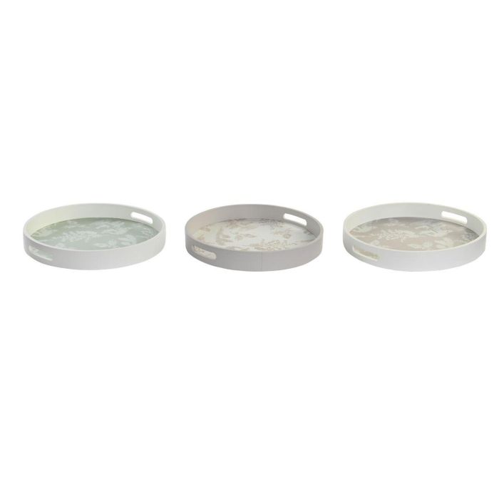 Bandeja Alpino DKD Home Decor Marron Claro Blanco 35 x 5 x 35 cm (3 Unidades) Bandeja Alpino DKD Home Decor Marron Claro Blanco 35 x 5 x 35 cm (3 Unidades)