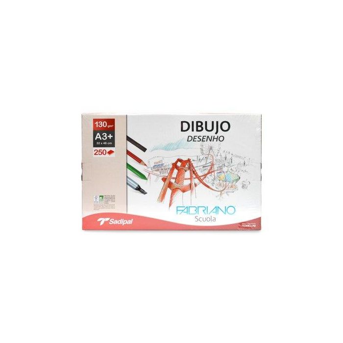 Lamina De Dibujo Fabriano 130G A3+ Grano Natural Caja De 250