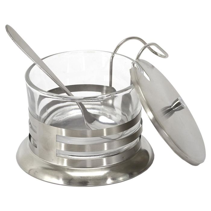 Home Deco Factory Quesera con Cuchara Parmesano, Vidrio y Acero Inoxidable, 200 ml con Tapa 0 Home Deco Factory Quesera con Cuchara Parmesano, Vidrio y Acero Inoxidable, 200 ml con Tapa 0