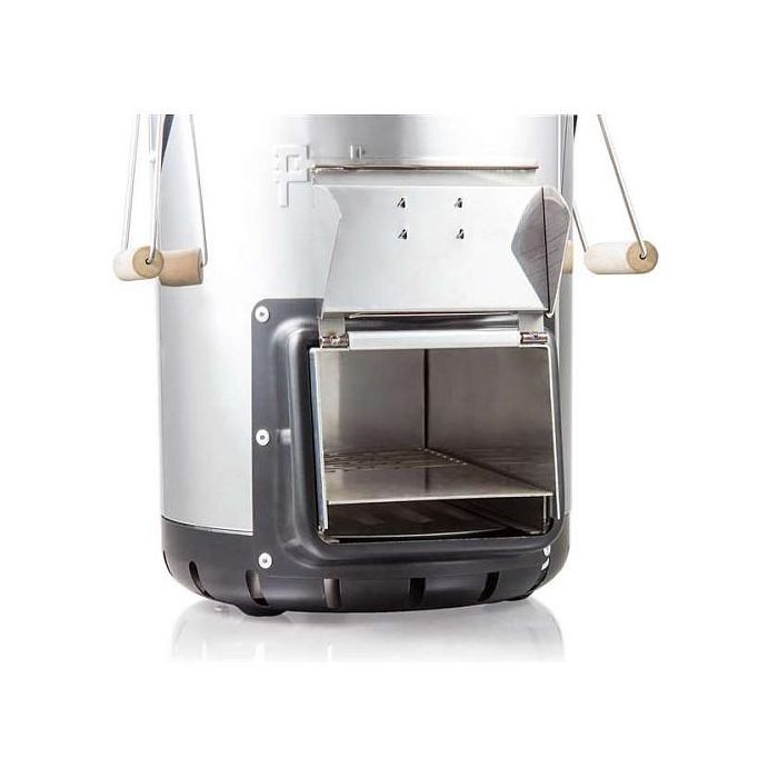 Petromax Raketenofen RF33 - Hornillo de Combustible Sólido de 1 Zona, Hierro Fundido/Acero Inoxidable, 250x300x330 mm, 6.5 kg, Negro/Plata