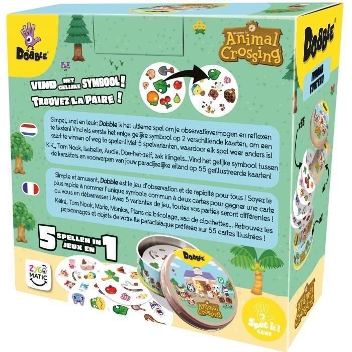 Asmodee ASM3558380126836 Dobble Animal Crossing funda ecológica FR/NL - Juego de Cartas Rápido y Divertido 2 Asmodee ASM3558380126836 Dobble Animal Crossing funda ecológica FR/NL - Juego de Cartas Rápido y Divertido 2