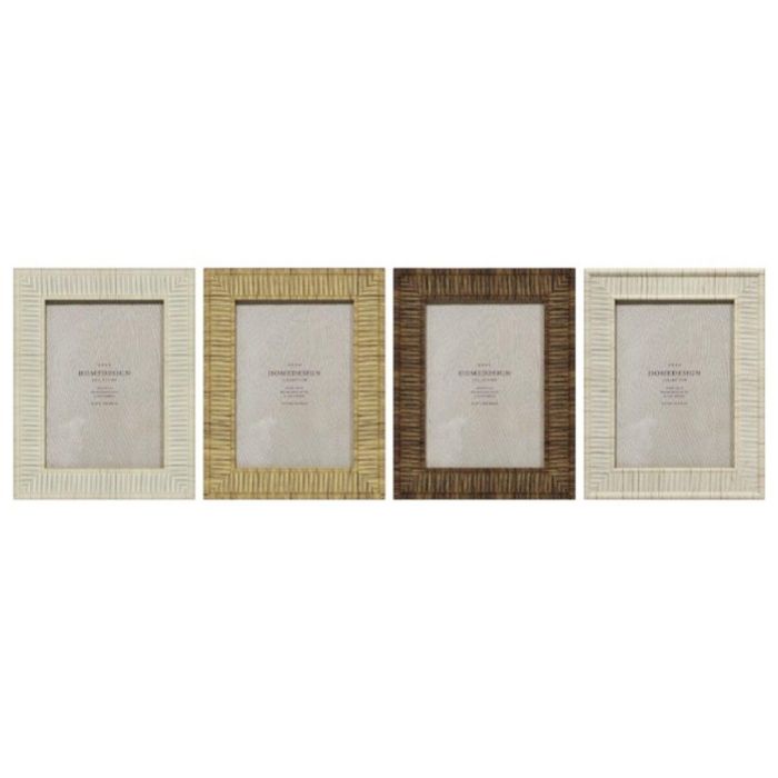 Marco Foto 13X18 Scandi DKD Home Decor Natural Beige 2 x 23.5 x 18.5 cm (4 Unidades) 1