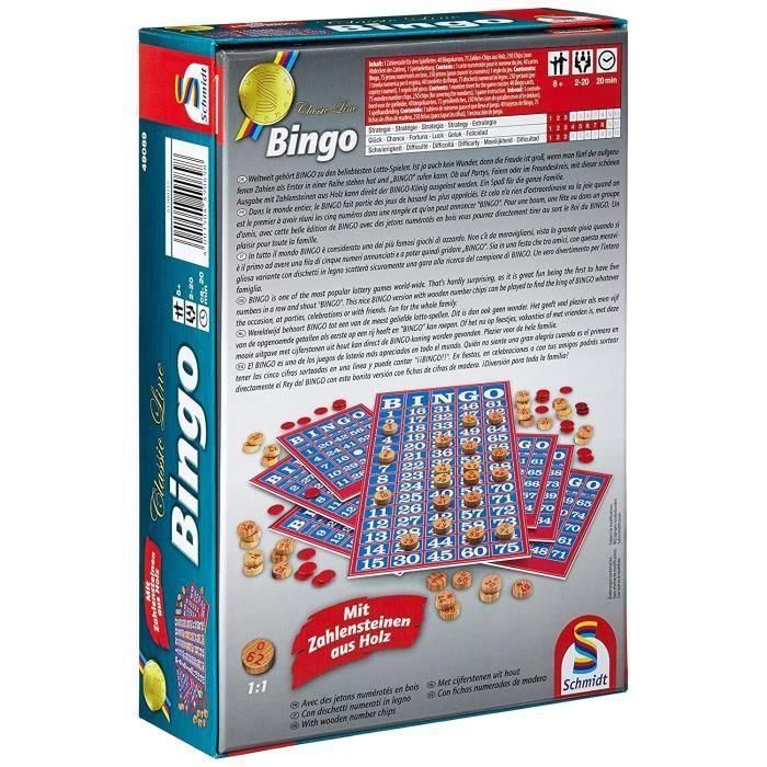 Juego de mesa SCHMIDT AND SPIELE - Bingo - Línea clásica 1