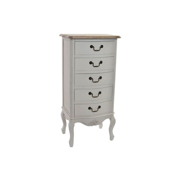 DKD Home Decor Versalles3 Chifonier de Estilo Tradicional en Madera con Acabado Natural, Tonos Blanco y Natural - Medidas 48x35x100 cm
